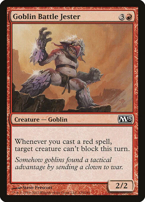 Goblin Battle Jester, carta Magic di tipo Creature — Goblin illustrata da Steve Prescott
