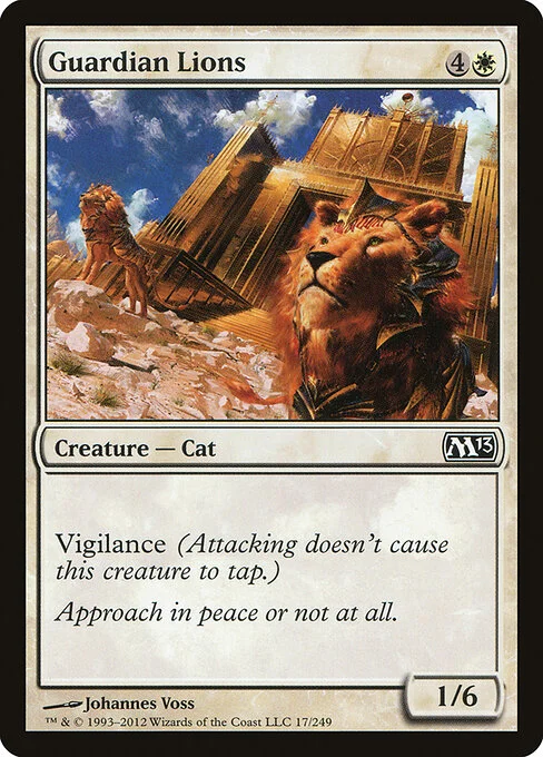 Guardian Lions, carta Magic di tipo Creature — Cat illustrata da Johannes Voss