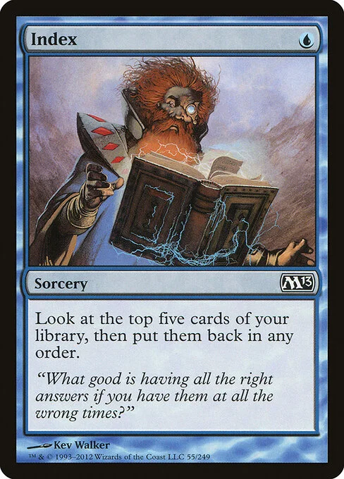 Index, carta Magic di tipo Sorcery illustrata da Kev Walker