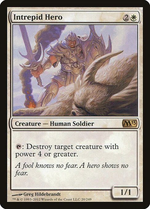 Intrepid Hero, carta Magic di tipo Creature — Human Soldier illustrata da Greg Hildebrandt