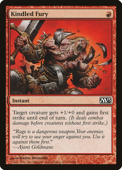 Kindled Fury, carta Magic di tipo Instant illustrata da Wayne Reynolds