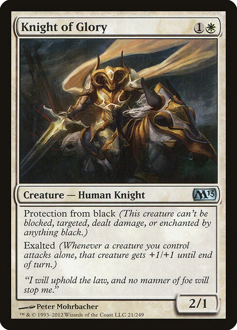 Knight of Glory, carta Magic di tipo Creature — Human Knight illustrata da Peter Mohrbacher
