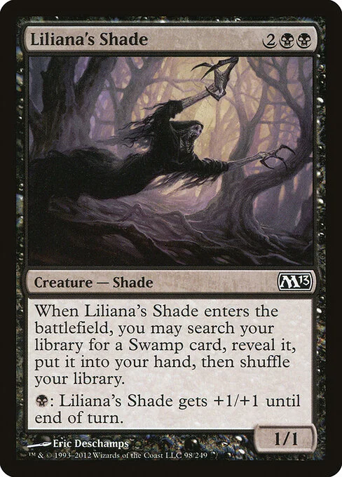Liliana's Shade, carta Magic di tipo Creature — Shade illustrata da Eric Deschamps