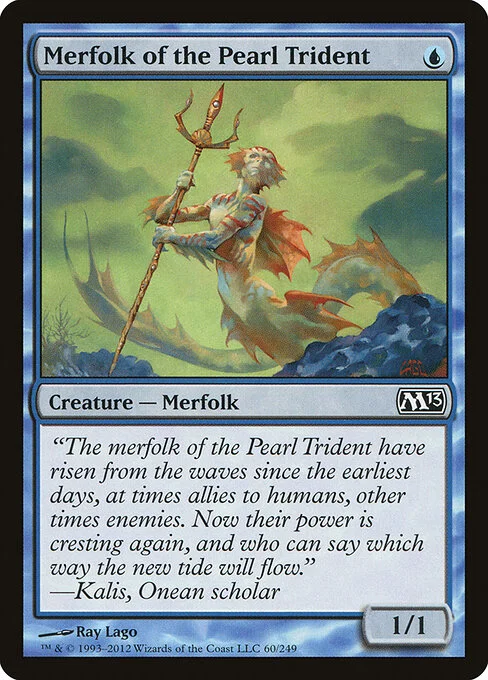 Merfolk of the Pearl Trident, carta Magic di tipo Creature — Merfolk illustrata da Ray Lago
