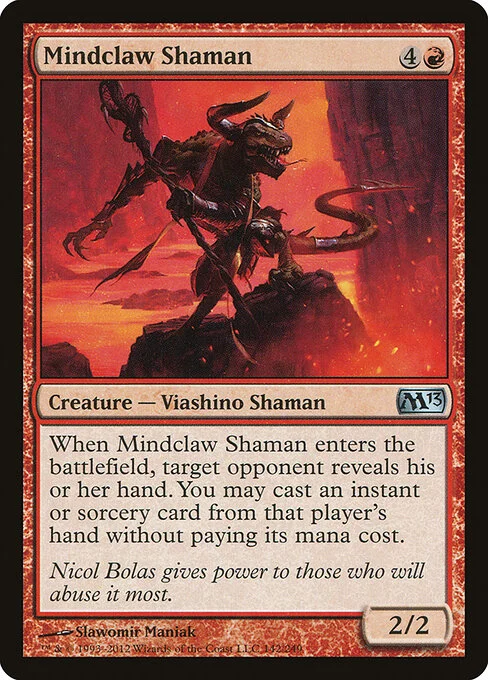 Mindclaw Shaman, carta Magic di tipo Creature — Lizard Shaman illustrata da Slawomir Maniak