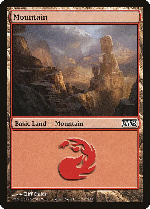 Mountain, carta Magic di tipo Basic Land — Mountain illustrata da Cliff Childs