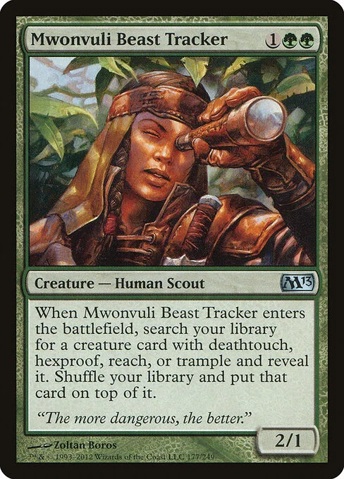 Mwonvuli Beast Tracker, carta Magic di tipo Creature — Human Scout illustrata da Zoltan Boros
