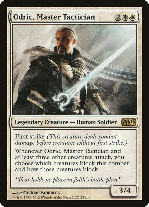 Odric, Master Tactician, carta Magic di tipo Legendary Creature — Human Soldier illustrata da Michael Komarck
