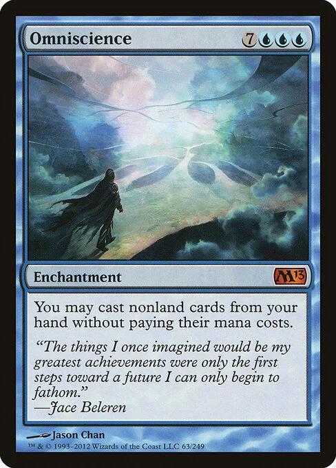 Omniscience, carta Magic di tipo Enchantment illustrata da Jason Chan