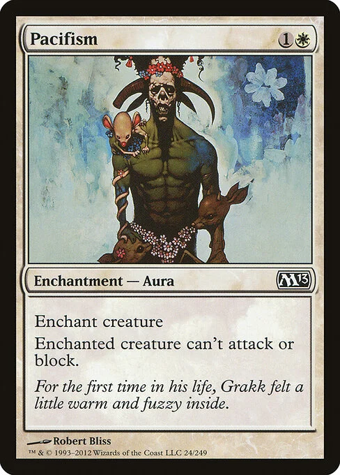 Pacifism, carta Magic di tipo Enchantment — Aura illustrata da Robert Bliss