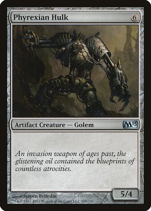 Phyrexian Hulk, carta Magic di tipo Artifact Creature — Phyrexian Golem illustrata da Steven Belledin