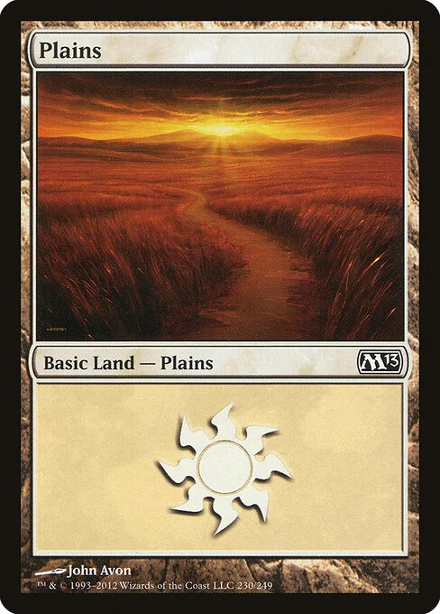 Plains, carta Magic di tipo Basic Land — Plains illustrata da John Avon