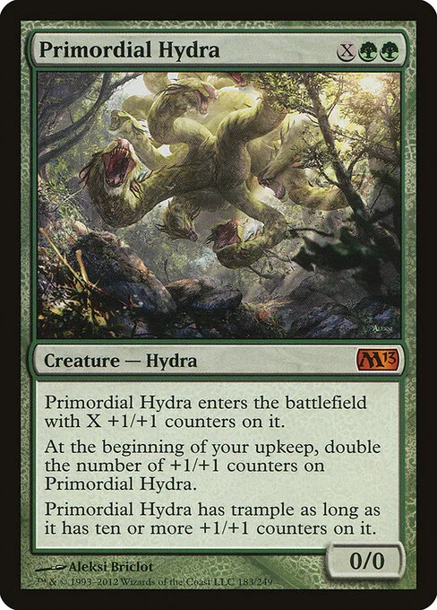 Primordial Hydra, carta Magic di tipo Creature — Hydra illustrata da Aleksi Briclot