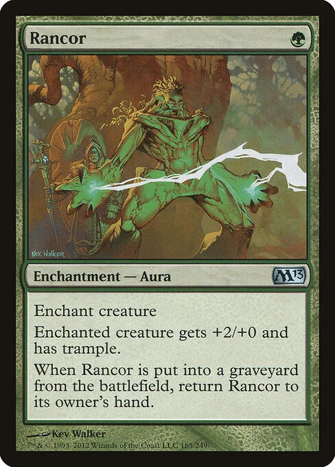 Rancor, carta Magic di tipo Enchantment — Aura illustrata da Kev Walker