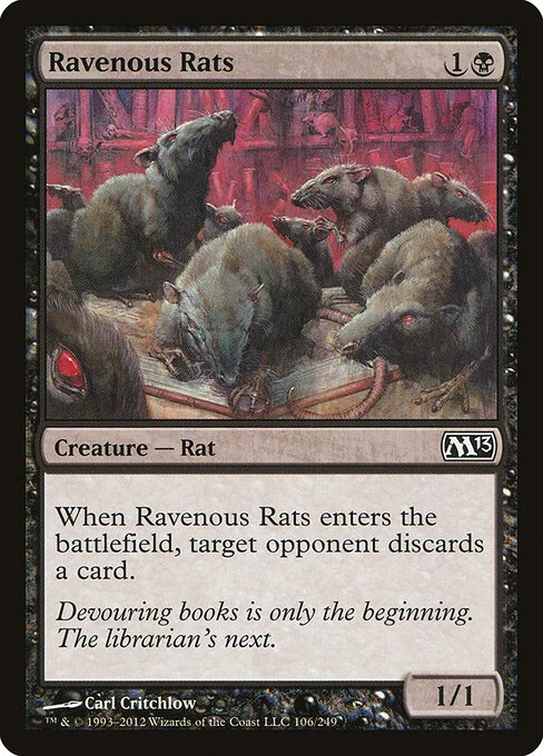 Ravenous Rats, carta Magic di tipo Creature — Rat illustrata da Carl Critchlow