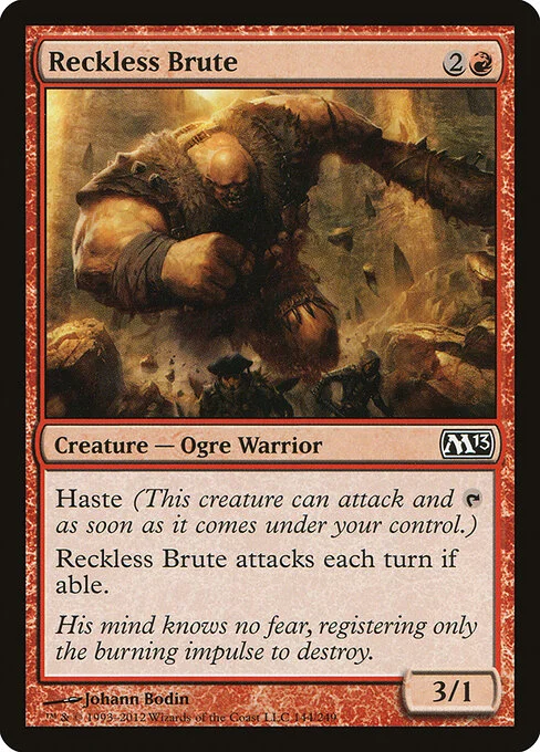Reckless Brute, carta Magic di tipo Creature — Ogre Warrior illustrata da Johann Bodin