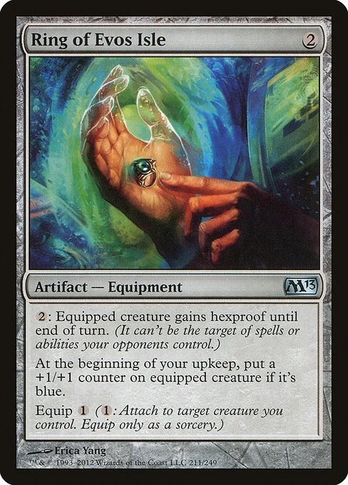 Ring of Evos Isle, carta Magic di tipo Artifact — Equipment illustrata da Erica Yang