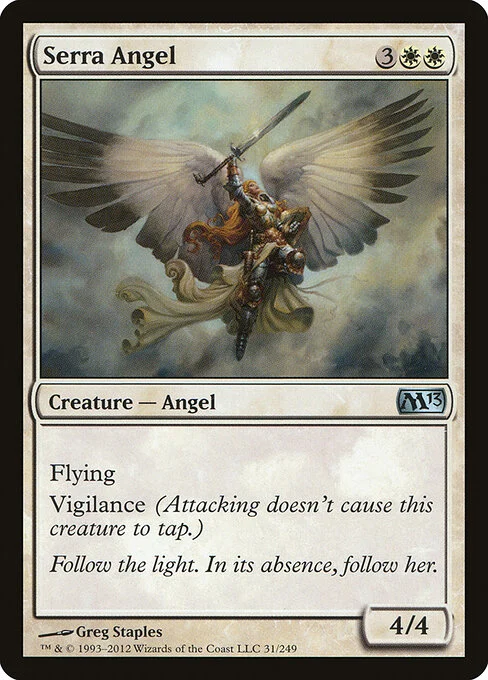 Serra Angel, carta Magic di tipo Creature — Angel illustrata da Greg Staples