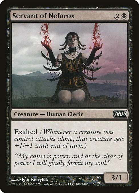 Servant of Nefarox, carta Magic di tipo Creature — Human Cleric illustrata da Igor Kieryluk