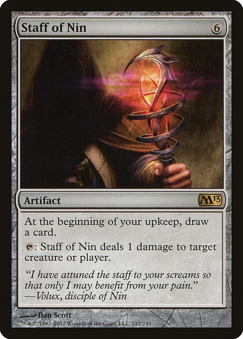 Staff of Nin, carta Magic di tipo Artifact illustrata da Dan Murayama Scott