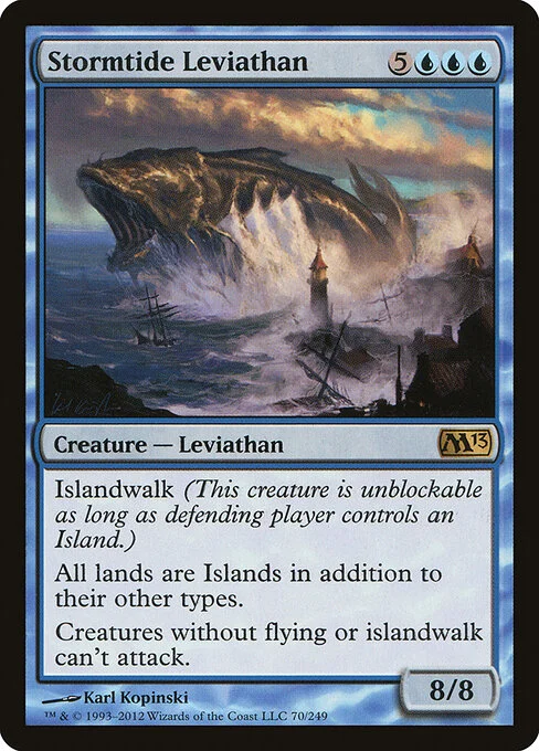 Stormtide Leviathan, carta Magic di tipo Creature — Leviathan illustrata da Karl Kopinski