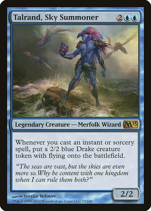 Talrand, Sky Summoner, carta Magic di tipo Legendary Creature — Merfolk Wizard illustrata da Svetlin Velinov