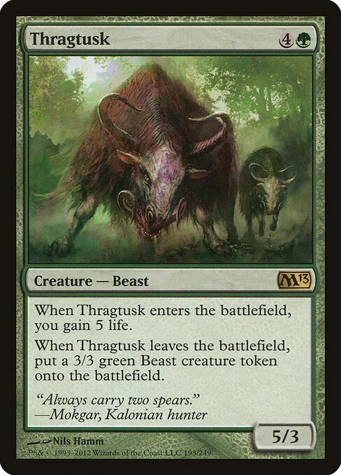 Thragtusk, carta Magic di tipo Creature — Beast illustrata da Nils Hamm