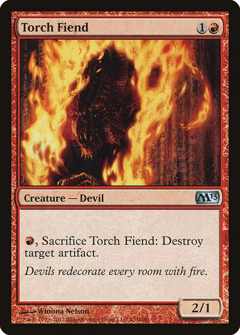 Torch Fiend, carta Magic di tipo Creature — Devil illustrata da Winona Nelson