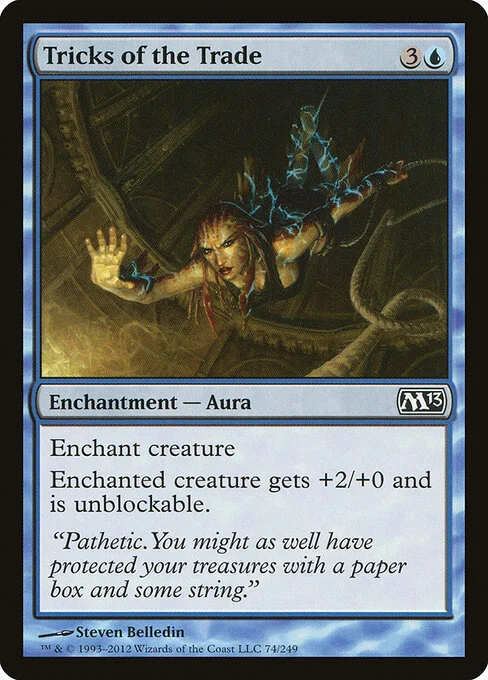 Tricks of the Trade, carta Magic di tipo Enchantment — Aura illustrata da Steven Belledin