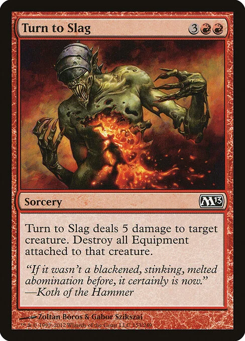 Turn to Slag, carta Magic di tipo Sorcery illustrata da Zoltan Boros & Gabor Szikszai