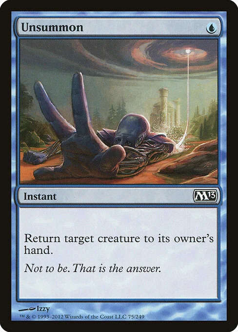 Unsummon, carta Magic di tipo Instant illustrata da Izzy