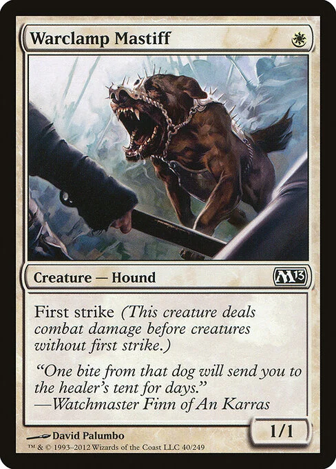 Warclamp Mastiff, carta Magic di tipo Creature — Dog illustrata da David Palumbo