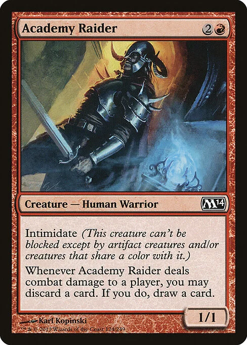 Academy Raider, carta Magic di tipo Creature — Human Warrior illustrata da Karl Kopinski