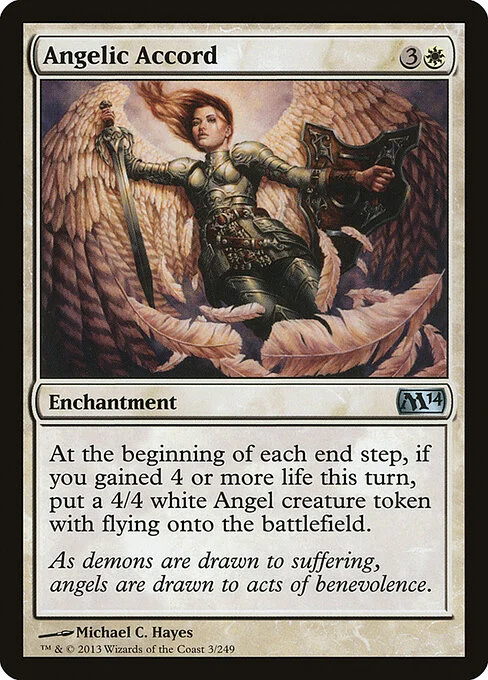 Angelic Accord, carta Magic di tipo Enchantment illustrata da Michael C. Hayes