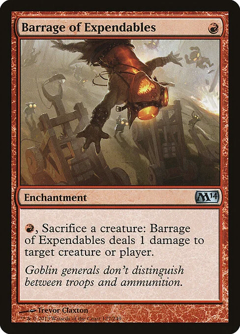 Barrage of Expendables, carta Magic di tipo Enchantment illustrata da Trevor Claxton