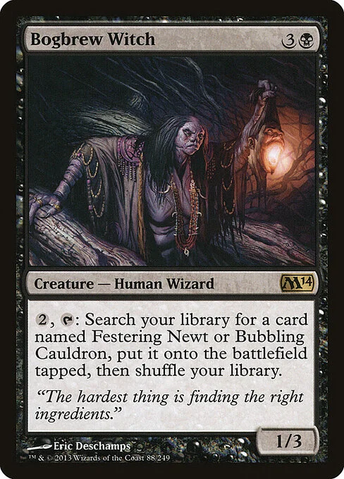 Bogbrew Witch, carta Magic di tipo Creature — Human Wizard illustrata da Eric Deschamps