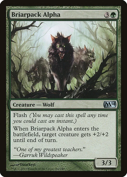 Briarpack Alpha, carta Magic di tipo Creature — Wolf illustrata da Daarken