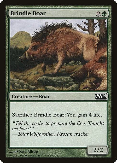 Brindle Boar, carta Magic di tipo Creature — Boar illustrata da Dave Allsop