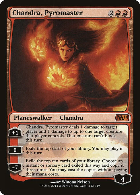 Chandra, Pyromaster, carta Magic di tipo Legendary Planeswalker — Chandra illustrata da Winona Nelson
