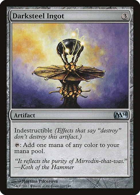 Darksteel Ingot, carta Magic di tipo Artifact illustrata da Martina Pilcerova