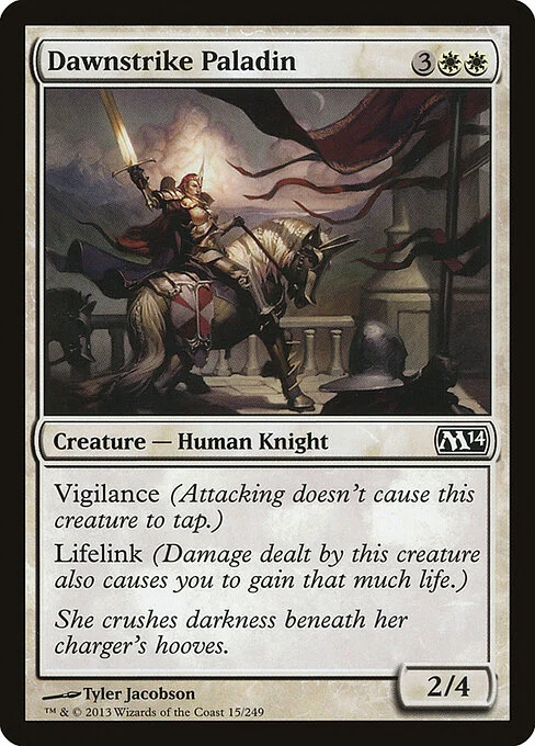 Dawnstrike Paladin, carta Magic di tipo Creature — Human Knight illustrata da Tyler Jacobson