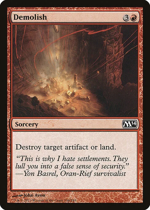 Demolish, carta Magic di tipo Sorcery illustrata da John Avon