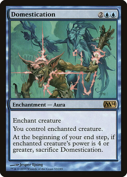 Domestication, carta Magic di tipo Enchantment — Aura illustrata da Jesper Ejsing