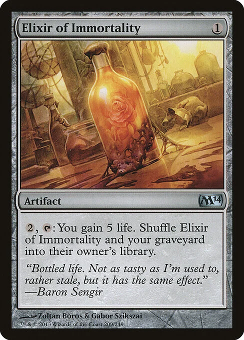 Elixir of Immortality, carta Magic di tipo Artifact illustrata da Zoltan Boros & Gabor Szikszai