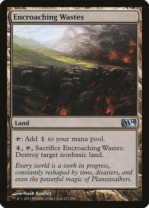 Encroaching Wastes, carta Magic di tipo Land illustrata da Noah Bradley