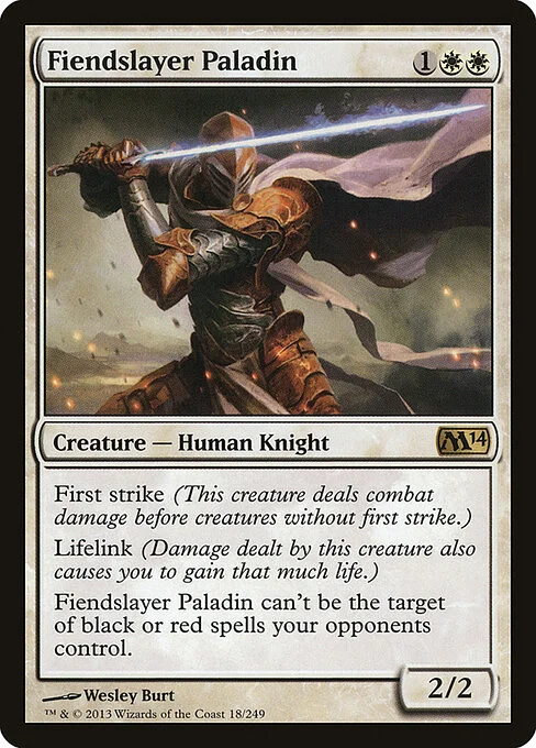 Fiendslayer Paladin, carta Magic di tipo Creature — Human Knight illustrata da Wesley Burt