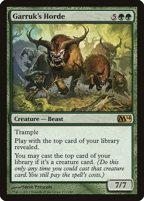 Garruk's Horde, carta Magic di tipo Creature — Beast illustrata da Steve Prescott