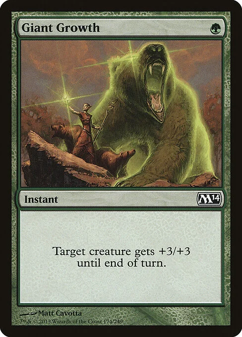 Giant Growth, carta Magic di tipo Instant illustrata da Matt Cavotta