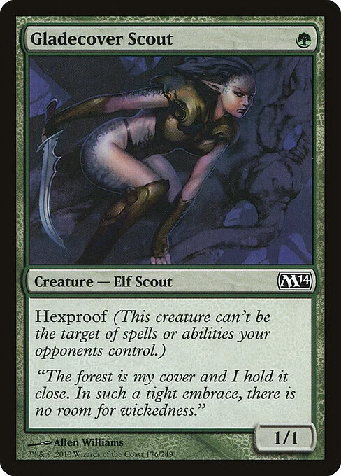 Gladecover Scout, carta Magic di tipo Creature — Elf Scout illustrata da Allen Williams