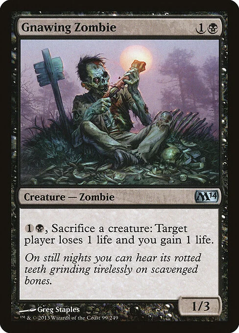 Gnawing Zombie, carta Magic di tipo Creature — Zombie illustrata da Greg Staples